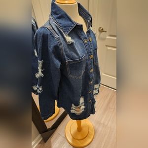 Distressed Denim Jean Jacket
